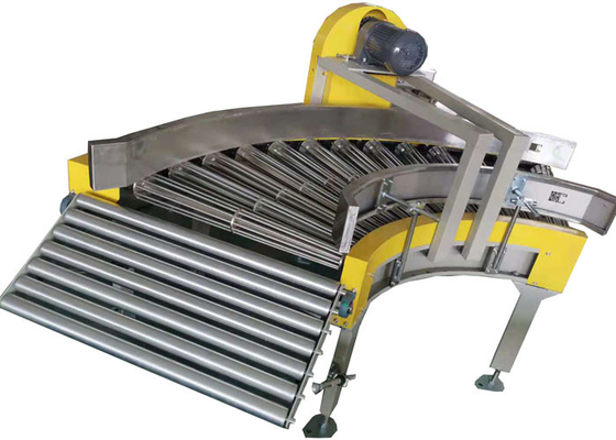 Trasportatore a rulli curva in acciaio inox con piede regolabile SEW Motor 0,75 - 1,5 KW